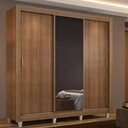Ver imagem 1 de Guarda Roupa Casal Madesa Mônaco 3 Portas de Correr com Espelho com Pés - Rustic