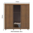 Ver imagem 4 de Guarda Roupa Casal Madesa Mônaco 3 Portas de Correr com Espelho com Pés - Rustic