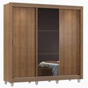 Ver imagem 3 de Guarda Roupa Casal Madesa Mônaco 3 Portas de Correr com Espelho com Pés - Rustic