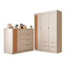 Ver imagem 4 de Quarto de Bebê com Roupeiro e Cômoda Sapateira Ayla Off White Phoenix Baby