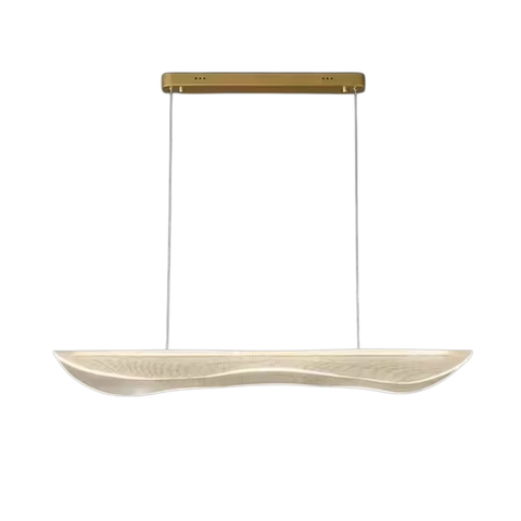 Lustre Pendente Led 30w Curva Acrílico 100cm Dourado 3000k Bivolt