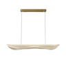 Lustre Pendente Led 30w Curva Acrílico 100cm Dourado 3000k Bivolt - 1