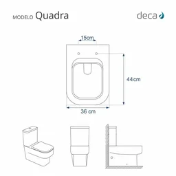 Tampa de Vaso Poliester Quadra Branco para Bacia Deca - 5
