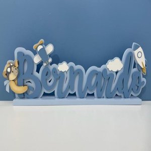 Placa de Nome Menino com Base de 45 ou 55 cm BH BABY KIDS Base 55 cm