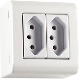Caixa de Sobrepor com 2 Tomadas 2P+T 20 A 250 V Tramontina LizFlex Branca Tramontina - 1
