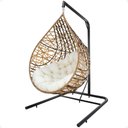 Ver imagem 1 de Balanço Suspenso Ninho Gota com Suporte, Mola e Mosquetão para Jardim - Caramelo A1
