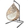 Balanço Suspenso Ninho Gota com Suporte, Mola e Mosquetão para Jardim - Caramelo A1 - 1