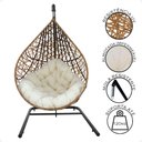 Ver imagem 6 de Balanço Suspenso Ninho Gota com Suporte, Mola e Mosquetão para Jardim - Caramelo A1