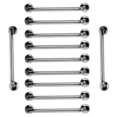 Barra de Apoio 60cm Aço Inox Kit 11 Unidades Acessibilidade Criança Idoso Gestante Suporte Resistent