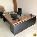 Ver imagem 6 de Mesa para Escritório em L Diretor com 1 Porta de Correr Nogal/preto