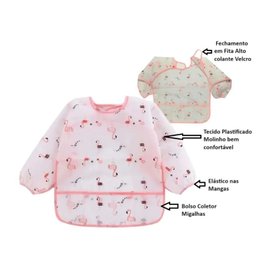 Babador manga longa BLW Kit 2Unds - Flamingo e Cactos Baby Babador Manga Longa BLW Flamingo Cactos,  - 5