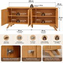 Ver imagem 5 de Buffet Aparador 4 Portas em MDF 180cm com Prateleiras Carvalho Rose - Dalla Costa