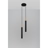 Luminária Pendente Teto Tubo Duplo Lavabo Cama Preto Cobre - 2