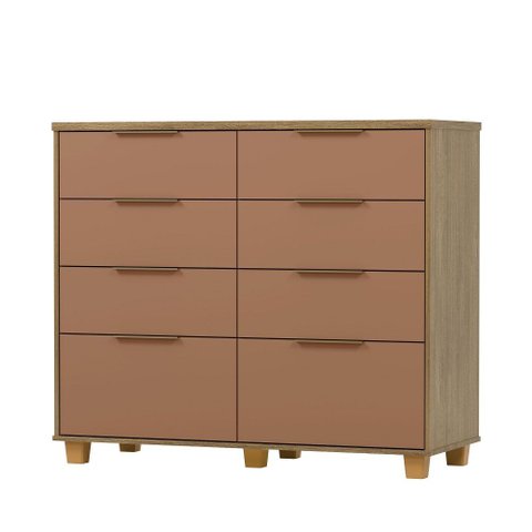 Cômoda Dubai Intense 121cm 6 Gavetas e 2 Gavetões - Nature/ Camarim Vila Rica