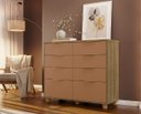 Ver imagem 2 de Cômoda Dubai Intense 121cm 6 Gavetas e 2 Gavetões - Nature/ Camarim Vila Rica