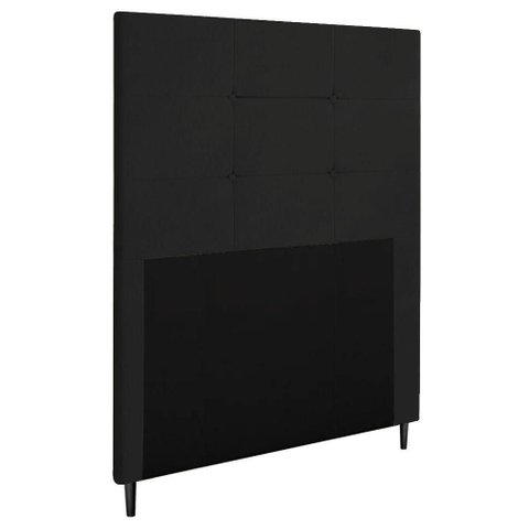 Cabeceira Luna para Cama Box Solteiro 90 Cm Suede Preto