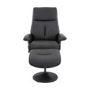 Ver imagem 5 de Kit 2 Poltronas de Massagem Arizona Giratória com Apoio de Pés e Reclinável Pu Preto G56 - Gran Belo