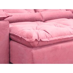 Sofá 4 e 5 Lugares 3,20m Retrátil e Reclinável Alpoim Estofados Athenas:rosa - 5