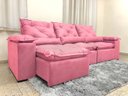 Ver imagem 2 de Sofá 4 e 5 Lugares 3,20m Retrátil e Reclinável Alpoim Estofados Athenas:rosa