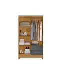 Ver imagem 4 de Kit Guarda Roupa Solteiro Chile e Cômoda Ms - Freijó / Cinza