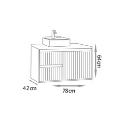 Gabinete para Banheiro Clarice 78 Cm - Fabribam Gabinetes - 3