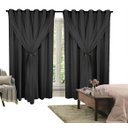 Ver imagem 1 de Cortina Corta Luz 3,00m X 2,30m 100% Blackout Com Voil Preto Para Sala Ou Quarto Varão Simples
