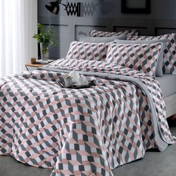 Edredom Queen em Malha 100% Algodão com Enchimento 100% Poliéster Estampa Geométrica Filadélfia - 1
