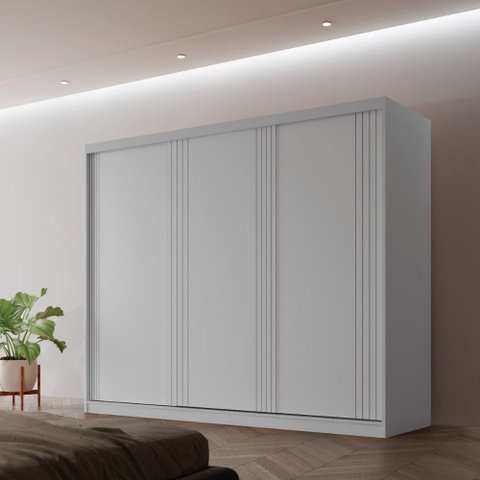 Guarda Roupa Casal Connor 100 MDF 3 Portas e 4 Gavetas