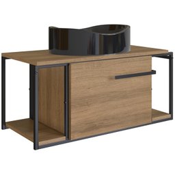 Gabinete Susp e Cuba Marmore Sintetico P1019x941012 Mell Preto Pp - 1