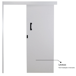 Porta de Correr Madeira 215x90cm Sobrepor Reversível Melamínico MGM - 12