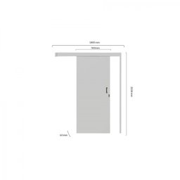 Porta de Correr Madeira 215x90cm Sobrepor Reversível Melamínico MGM - 2