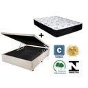 Ver imagem 2 de Cama Box Baú Casal Conforto Sintético Bege + Colchão Casal Conforto Espuma D23 14x138x188