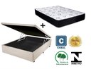 Ver imagem 2 de Cama Box Baú Casal Conforto Sintético Bege + Colchão Casal Conforto Espuma D23 14x138x188