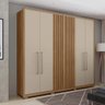 Guarda Roupa Casal 6 Portas 4 Gavetas 268cm Comodus Caemmun Buriti/Off White - 1