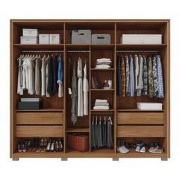 Guarda Roupa Casal 6 Portas 4 Gavetas 268cm Comodus Caemmun Buriti/Off White - 3