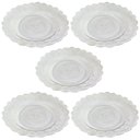 Ver imagem 1 de Pratos Transparentes para Sobremesa 5 Unidades Vidro com Relevo e Detalhes Elegantes