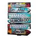 Ver imagem 1 de Placa Decorativa de Parede em Madeira - Livrai me do Mal - Amém