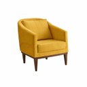 Ver imagem 2 de Poltrona Fixa Tecido Linho Pés Imbuia Agatha Amarelo