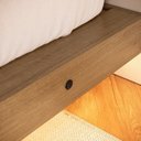 Ver imagem 7 de Cama Casal Queen Suspensa com LED 140/160 Zurique Marrom/Mel Yescasa