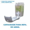 Ver imagem 5 de Kit Dispenser Saboneteira Mini Espuma Branco/cristal + Sabonete Liquido Espuma 400ml Elisa Plus - Er