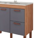 Ver imagem 4 de Armário de Cozinha 94cm 100% MDF 2 Gavetas e 2 Portas Balcão:Freijó/Titanium