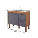 Ver imagem 5 de Armário de Cozinha 94cm 100% MDF 2 Gavetas e 2 Portas Balcão:Freijó/Titanium
