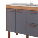 Ver imagem 2 de Armário de Cozinha 94cm 100% MDF 2 Gavetas e 2 Portas Balcão:Freijó/Titanium