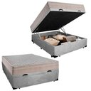 Ver imagem 1 de Cama Box Baú Casal Suede + Colchão Sereneprime Molas Ensacadas 138x188x69 Cinza