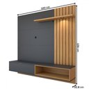 Ver imagem 4 de Painel para Tv até 60 Polegadas Caribe 1 Porta 1 Prateleira Preto Fosco/noce - Panorama Móveis