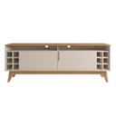 Ver imagem 3 de Rack para TV até 60 Polegadas 2 Portas 160cm Pés em Madeira Maciça Wine Versátile