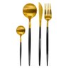 Jogo de Talheres Inox 16 peças Lady Preto e Dourado - Casambiente FAQ002 - 1