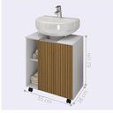 Ver imagem 3 de Gabinete para Banheiro Geel Branco Pintura 3D Ripada 1 Porta MDP 55cm Bechara Móveis