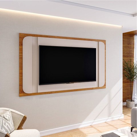 Painel para Tv até 75 Polegadas Ares Mel/off White - Viero Móveis