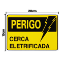 Ver imagem 2 de Combo 10 Placas de Sinalização Perigo Cerca Eletrificada 20x15 Acesso - S-219 F9e